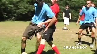 bareback gangbang with footballers – straight boys fucking after the match