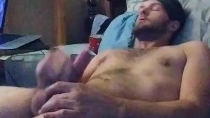 Young hot dood Jack's his cock till body shaking massive orgasm