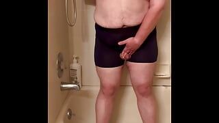 Chubby Gay With Tiny Dick Wets His Underwear Then Cums With Massage Gun